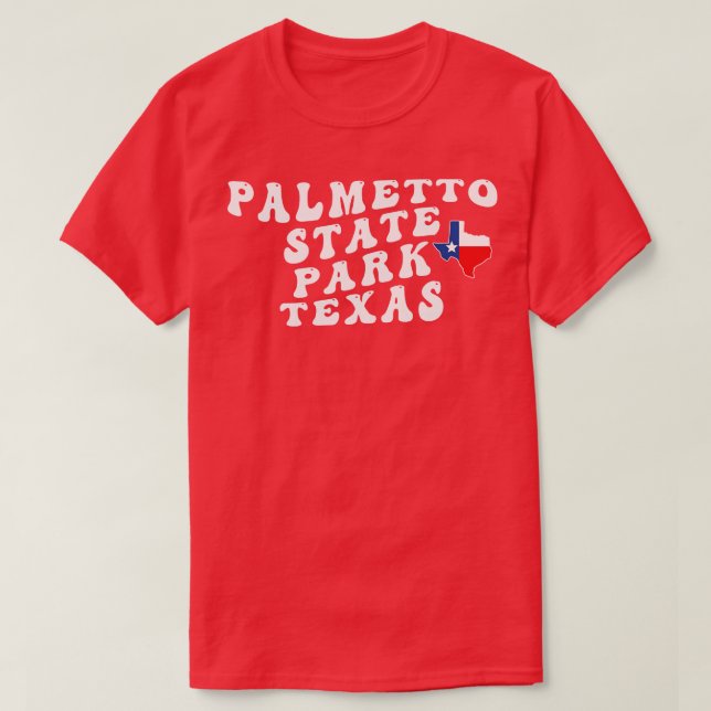 T-shirt Palmetto State Park Texas Retro Wavy 1970 Texte (Design devant)