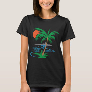 T-shirt Palmier au bord de la rivière   Art de coucher de 