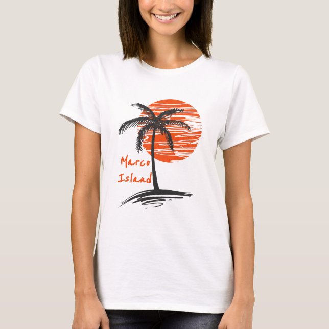 T-shirt Palmier de la Floride de Marco Island (Devant)