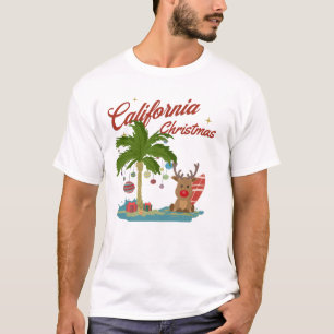 T-shirt Palmier de Noël de Californie et rennes