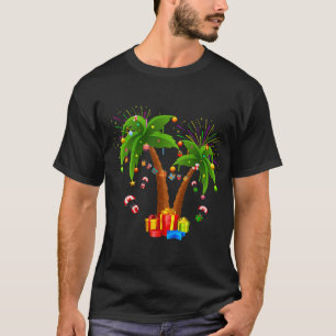 T-shirt Palmier de Noël décoré Tropical Xmas Coconu