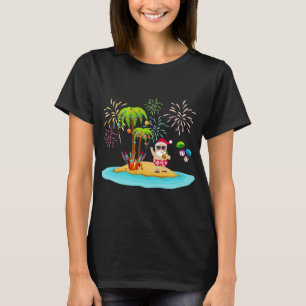 T-shirt Palmier de Noël décoré Tropical Xmas Coconu