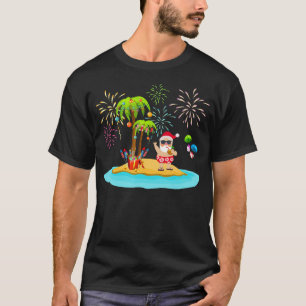 T-shirt Palmier de Noël décoré Tropical Xmas Coconu