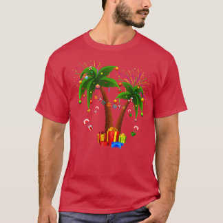 T-shirt Palmier de Noël décoré Tropical Xmas Coconu