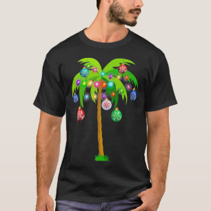 T-shirt Palmier de Noël Hawaï Noël Tropical Xmas Coconut L