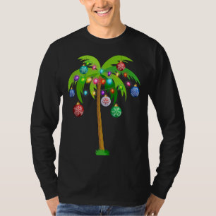 T-shirt Palmier de Noël Hawaï Noël Tropical Xmas Coconut L