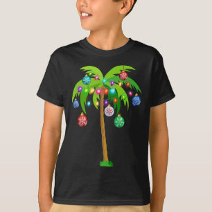 T-shirt Palmier de Noël Hawaï Noël Tropical Xmas Coconut L