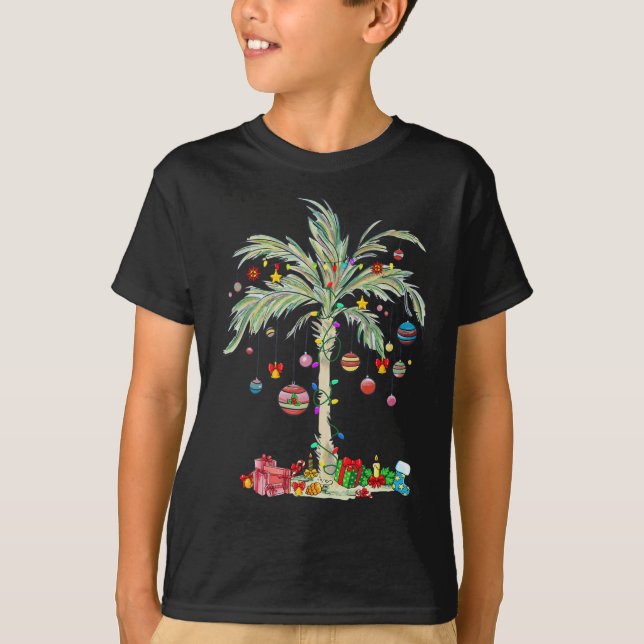T-shirt Palmier de Noël Plage Tropicale de Noël Floride Ha (Devant)