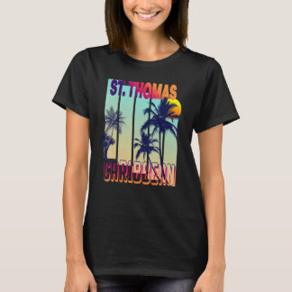 T-shirt Palmier de style Vintage St Thomas Retro