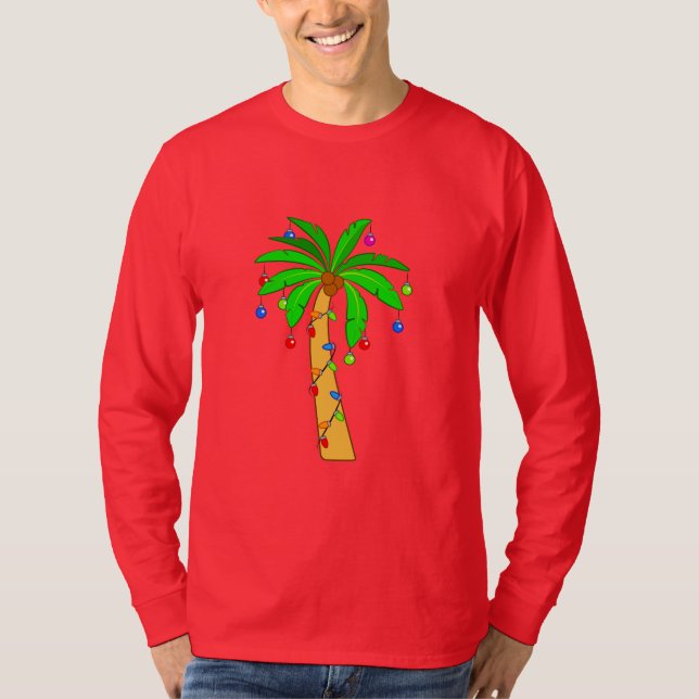 T-shirt Palmier décoré pour Noël (Devant)