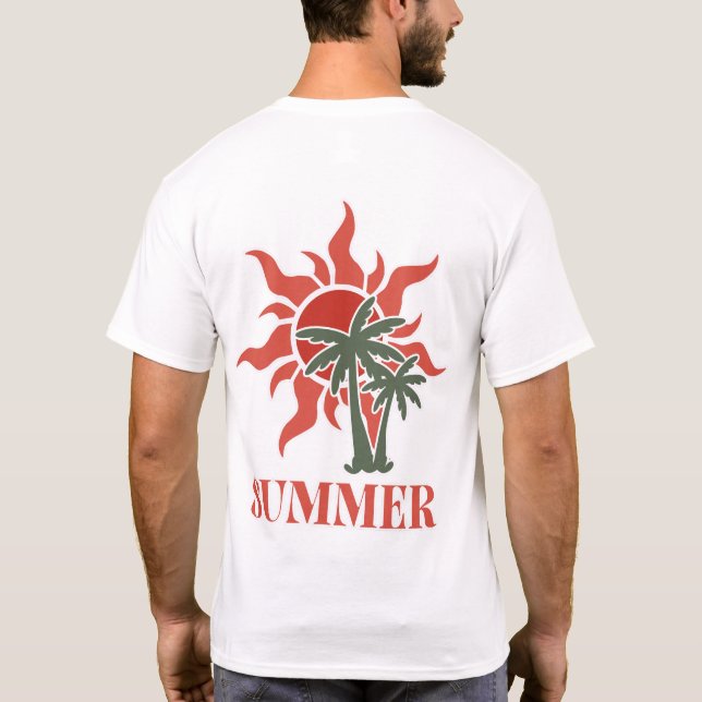 T-shirt Palmier d'été Soleil Rétro Tropical (Dos)