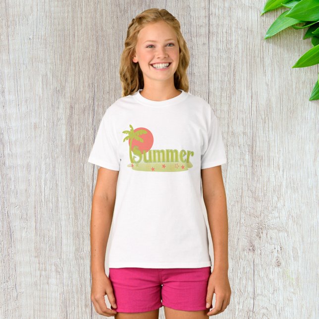 T-shirt Palmier Été avec Soleil et Plage (Créateur téléchargé)