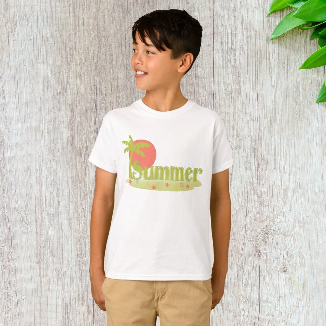 T-shirt Palmier Été avec Soleil et Plage (Créateur téléchargé)