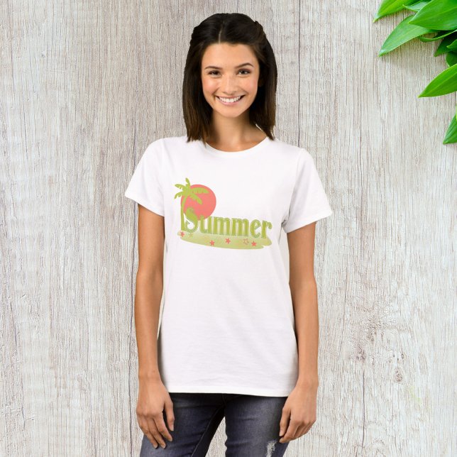T-shirt Palmier Été avec Soleil et Plage (Créateur téléchargé)