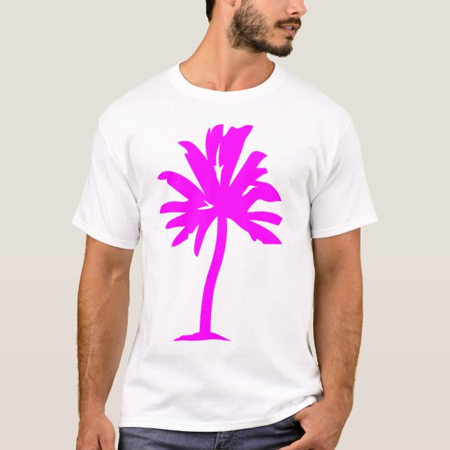T-shirt Palmier - magenta (Devant)