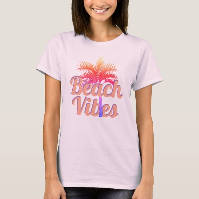 T-shirt Palmier Retro Beach Vibes (Devant)