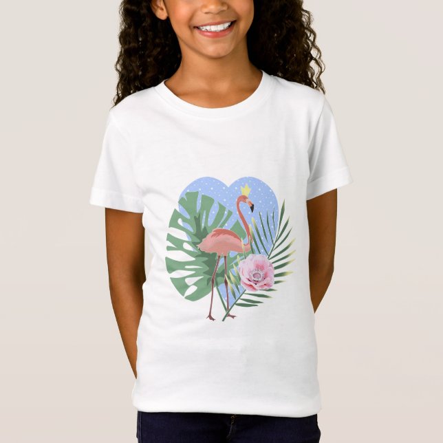T-Shirt Palmier rose Flamant rose (Devant)