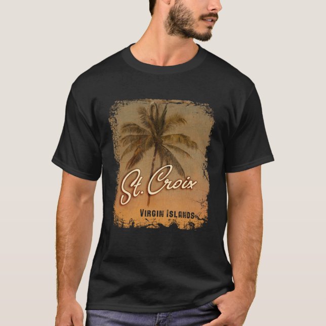 T-shirt PALMIER Sainte-Croix Îles Vierges (Devant)