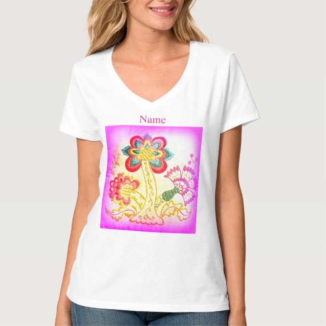 T-shirt palmier super psychédélique hippie (Devant)
