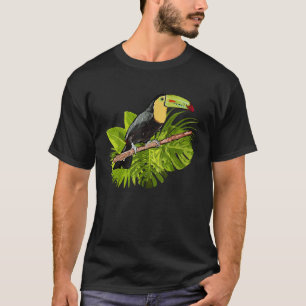 T-shirt Palmier Toucan Aquarelle Feuilles Forêt Tropicale