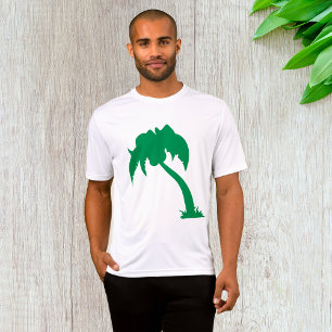 T-shirt Palmier Tropical Silhouette Green Island Beach