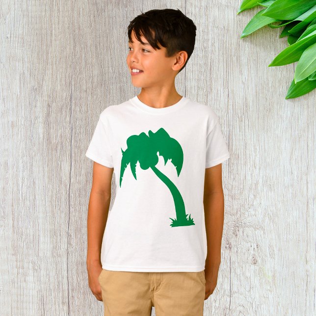 T-shirt Palmier Tropical Silhouette Green Island Beach (Créateur téléchargé)