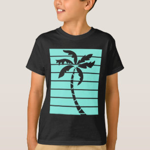 T-shirt Palmier Turquoise vintage L Plages D'Été