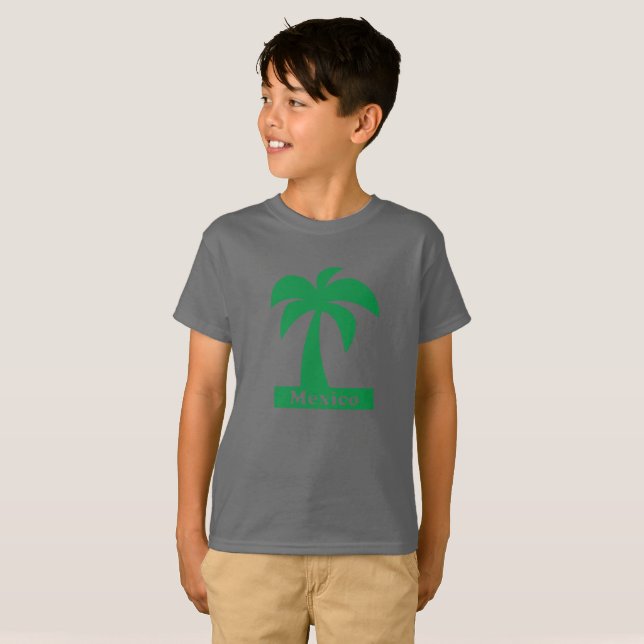 T-shirt Palmier (Vacances Mexique) - Hanes pour enfants TA (Devant entier)