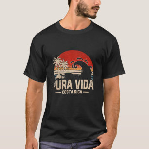 T-shirt Palmier Vintage Vacances en Famille Costa Rica Pur