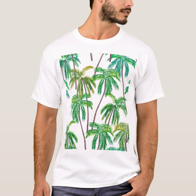 T-shirt Palmiers acryliques : Textile d'été. (Devant)