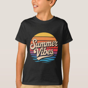 T-shirt Palmiers Ambiance Estivale Rétro Surf Coucher de S