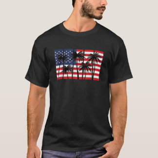 T-shirt Palmiers américains patriotiques sur les États-Uni