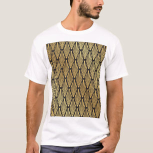 T-shirt Palmiers Art Déco : Or Noir.