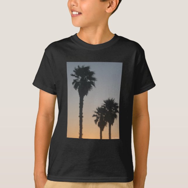 T-shirt Palmiers au coucher du soleil (Devant)