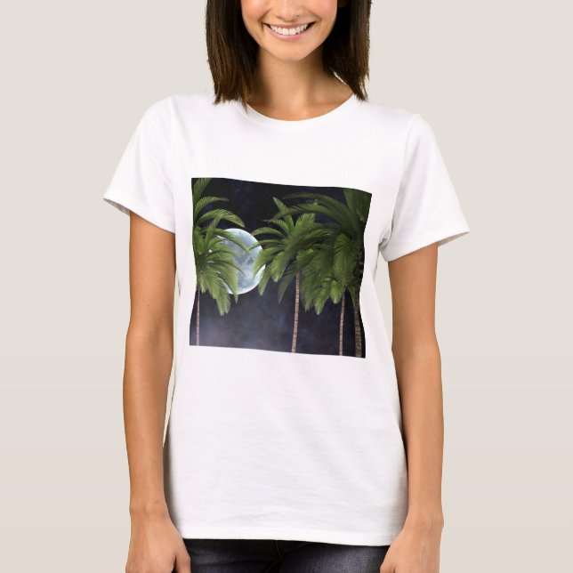 T-shirt Palmiers contre la lune (Devant)