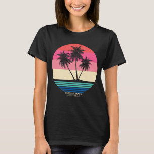 T-shirt Palmiers de Cabrillo Beach au coucher du soleil ré