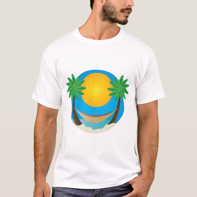 T-shirt Palmiers de plage Hamac (Devant)