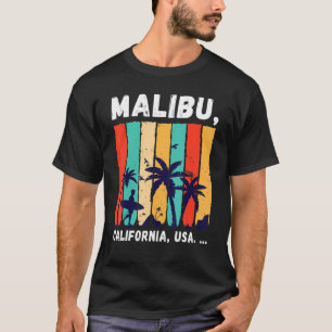 T-shirt Palmiers de surf Retro Spot Surf Malibu Califo
