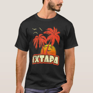 T-shirt Palmiers d'été d'Ixtapa 80s Coucher de soleil sur 