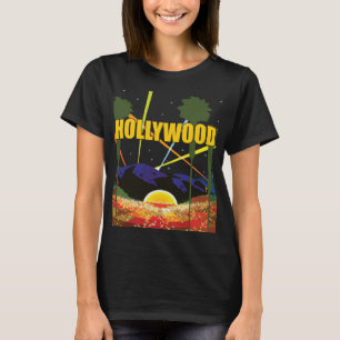 T-shirt Palmiers d'Hollywood Coucher de soleil Voyage