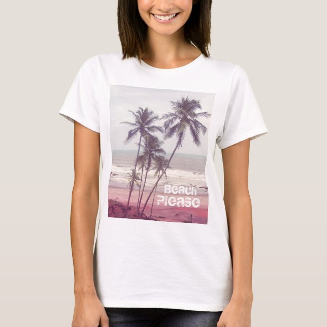 T-shirt palmiers, été, plage svp (Devant)