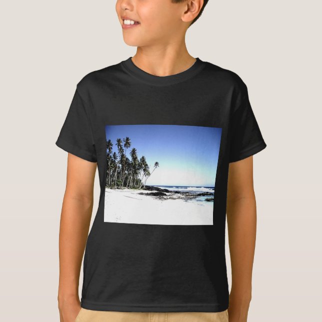 T-shirt Palmiers exotiques & Plage Paradise (Devant)