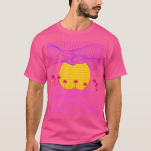 T-shirt Palmiers Rétro 80S Sun Electro-Wave Synthwave Va