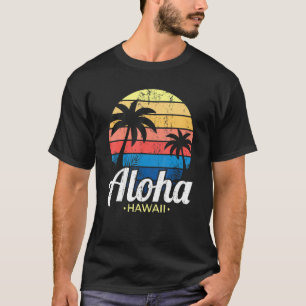 T-shirt Palmiers tropicaux d'été hawaïen Aloha H