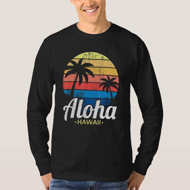 T-shirt Palmiers tropicaux d'été hawaïen Aloha H (Devant)