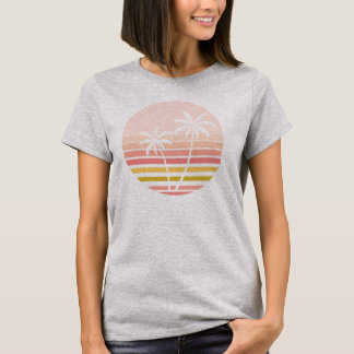 T-shirt Palmiers tropicaux rayés