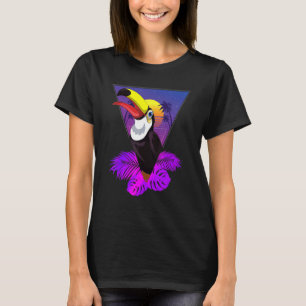 T-shirt Palmiers tropicaux Vaporwave Animal de forêt tropi