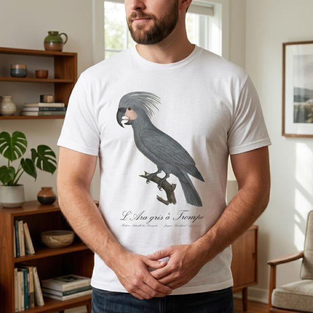 T-shirt Palmiste noir, Probosciger aterrimus (Great Black Palm Cockatoo, Probosciger aterrimus. Men Basic White T-Shirt)