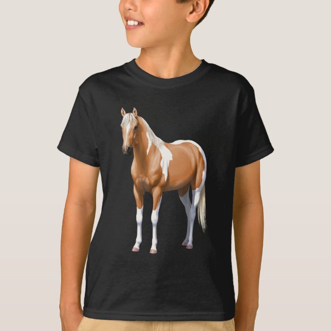 T-shirt Palomino Pinto Quartier Cheval Paint Horse Stallio (Devant)