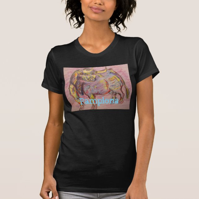 T-shirt pampelune taureau coloré (Devant)